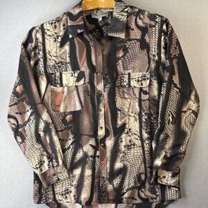 Mary Portas U.K. Designer Shirt Womens UK 12, USA Size 8 Unique Animal Print EUC